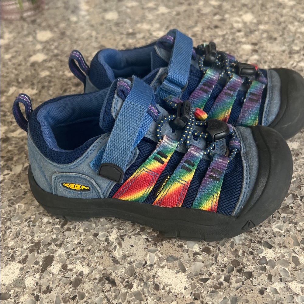 KEEN Kids 10T Navy Blue Shoes with Rainbow Straps - Picture 5 of 7